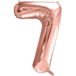 Party Deco Фолиев Балон Цифра, Розово Злато - 86см - 7 (fb1m-7-019r)