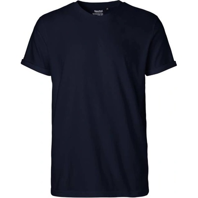 Neutral НЕУТРАЛЕН o 60012 / Мъжка тениска от органичен материал с навити ръкави - тъмносиня xl (77601200304)