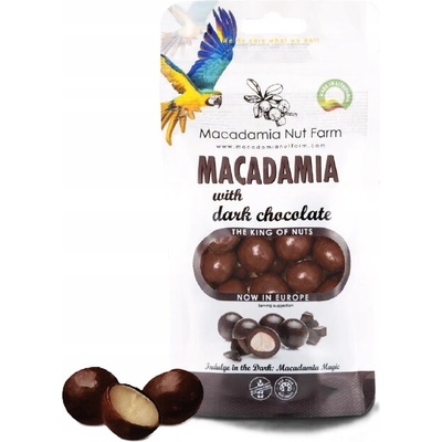 Nut Farm ORECHY MAKADAMIA V TEMNEJ BELGICKEJ ČOKOLÁDE 150 g Macadamia