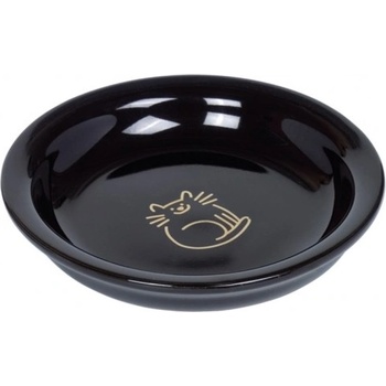 Nobby Съд за храна или вода купа, керамична, GoldenCat, подходяща за котешко мляко, черна - Ø 14 x 2 см 100 мл NOBBY Германия 82346