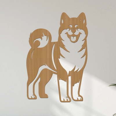 dřevo života Dřevěný obraz psa AKITA INU Rozměry (cm): 40x60, Zvolte barvu dekoru: Buk