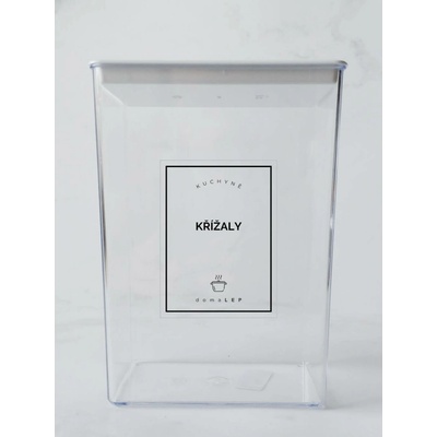 DomaLEP KŘÍŽALY průhledná samolepka na dózu tučné písmo 6 x 8 cm