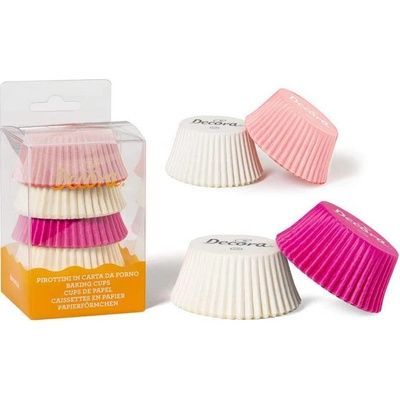 Decora Košíčky na muffiny ružovo-biele 75 ks 5x3,2 cm