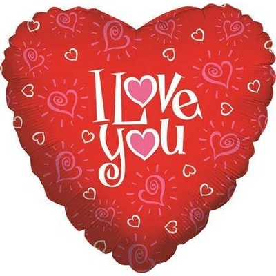 Nafukovací balón červené srdce I love you 46cm Grabo