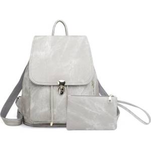 CHARON Дамска Раница и портфейл Charon Maribelle, Сива, Различни цветове (ZYBP012-GRAY)