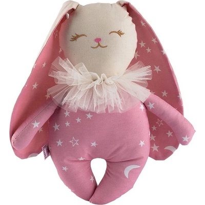 Asi Dolls Кукла от плат Asi Dolls - Малкото зайче Оливия, розово с бели звезди, 34 cm (840005)