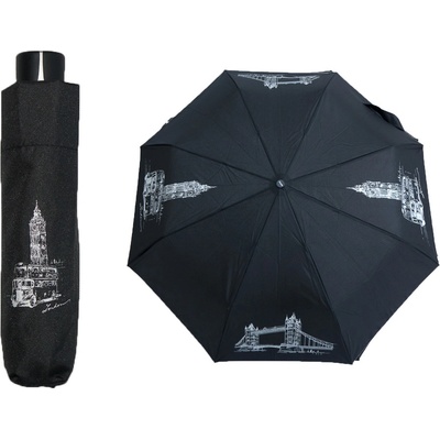 Doppler Mini fiber London dámsky skladací dáždnik černý
