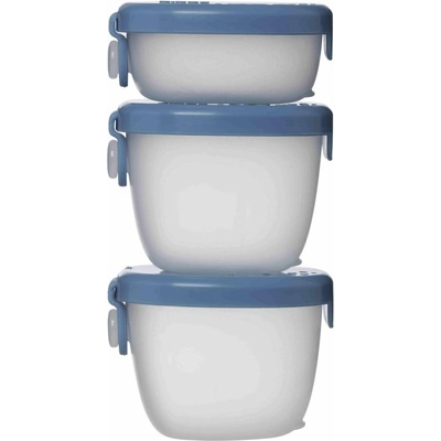 B.box Sada škatuliek Snack tubs 3 ks Modré
