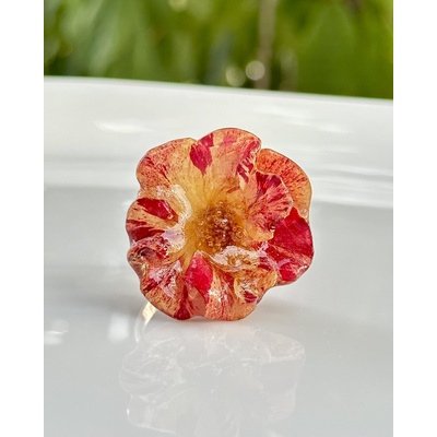 Meganflo Пръстен " Розово- бяла роза" СРЕБРО