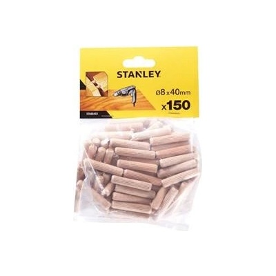 Stanley Spojovací dřevěné kolíky vroubkované 8 mm, 150 ks