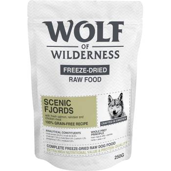 Wolf of Wilderness 250г Gusty Woodlands Wolf of Wilderness, суха храна за кучета със северен елен, сьомга и пиле