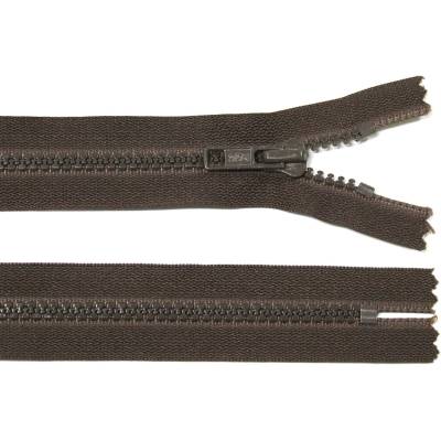 Kostěný zip no.5 nerozepínací 15cm tmavě hnědý YKK