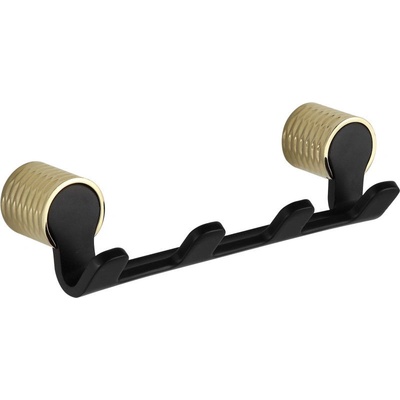 Mexen Base четворна закачалка за кърпи, черно/златно - 70882354-57 (70882354-57)