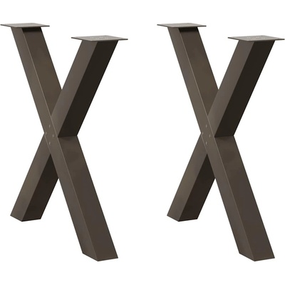 Omaxi 316394 Nohy k jídelnímu stolu ve tvaru X 2 ks přírodní ocel 70 x 72-73 cm ocel