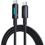 Baseus - Кабел за данни с осветена светлина (P10379000121-01) - за iPhone, лаптоп, Type-C, 100W, динамична светлина, E-marker чип, 2 м - Космическо черно
