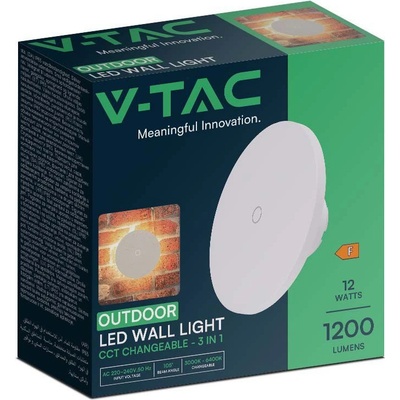 V-TAC 12w led Стенна Лампа 3в1 Бяла Димираща - 7854 (7854)