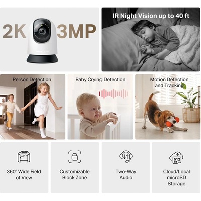Mercusys Wi-Fi Pan/Tilt охранителна камера Mercusys MC210 (MC210_VZ)