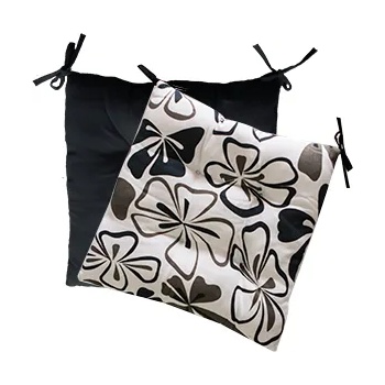 Image 1 of Mira-N Възглавница двулицева ЧЕРНА С ЦВЕТЯ (0198500)