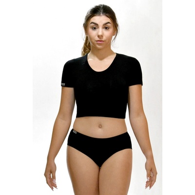 Bambusové tričko croptop čierny čierne