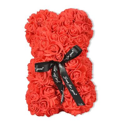 Мече от рози Rose Bear Deluxe червено (TS_01)