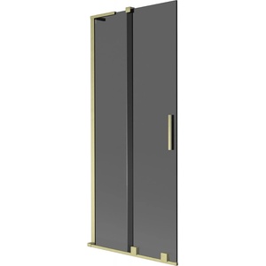 Mexen Velar L параван за вана, 2-крила плъзгащи се 85 x 150 cm, графит, златно четкано - 896-085-003-41-55 (896-085-003-41-55)