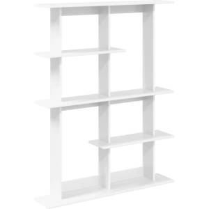vidaXL Стенен рафт Бяло 102 x 20 x 130 см Инженерна дървесина (8012052)