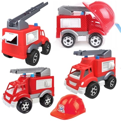 LEAN TOYS Plastové hasičské auto + prilba 3978
