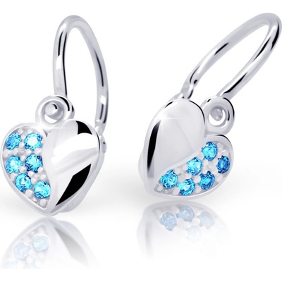 Cutie Jewellery dětské z bílého zlata srdíčka C2160-B Arctic Blue