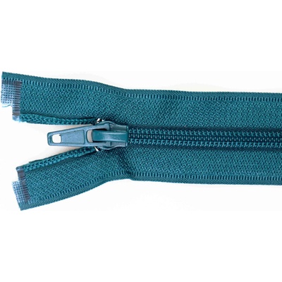 Pro Háčkování Spirálový zip dělitelný 50 cm zelený petrol