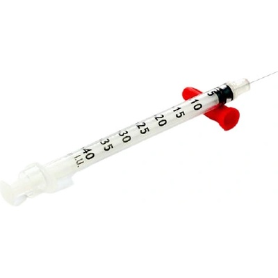 Inzulínová striekačka Omnican s ihlou U-40 inzulín- 1 ml/40 I.U., 30 G x 1/2" 0,30 x 12 mm, 100 ks