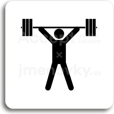 ACCEPT Piktogram fitness VI - bílá tabulka - černý tisk bez rámečku