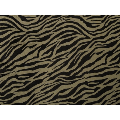Samet imitace zvířecí kůže zebra, střední, 2 (150 cm) zelená khaki