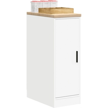 vidaXL Гаражен шкаф за съхранение, бял, 30x51x85 см, бор масив (860553)