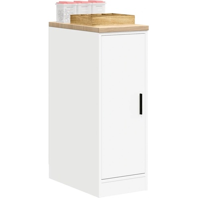 vidaXL Гаражен шкаф за съхранение, бял, 30x51x85 см, бор масив (860553)