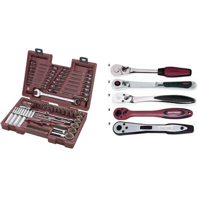 Kraftwerk Sada gola 1/4"+1/2" 3,5-34mm + klíče 73ks - ráčny HIGHTECH KR-6034,3