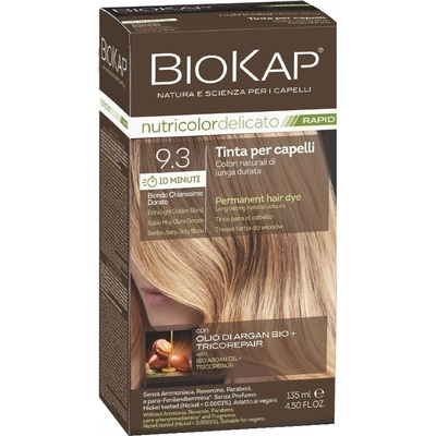 BioKap Nutricolor Delicato Rapid Permanent Hair Color 135 ml боя без амоняк 9.3 Extra Light Golden Blond