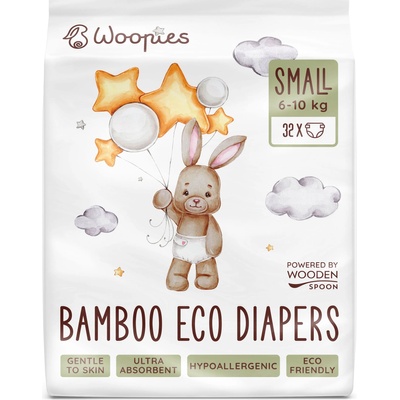 Wooden Spoon Бебешки еко пелени Wooden Spoon - Small, (6-10 kg), 32 броя (16222)