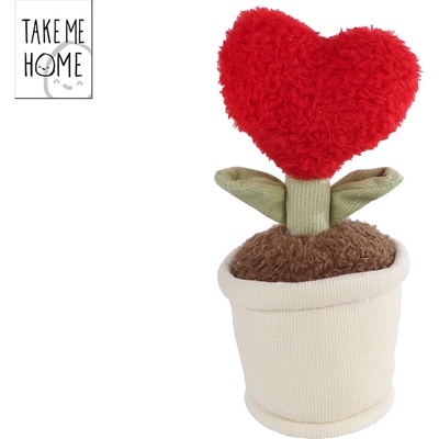 Mikro Trading Take Me Home Rostlina ve Tvaru Srdce Plyšová 16,5 cm Červená