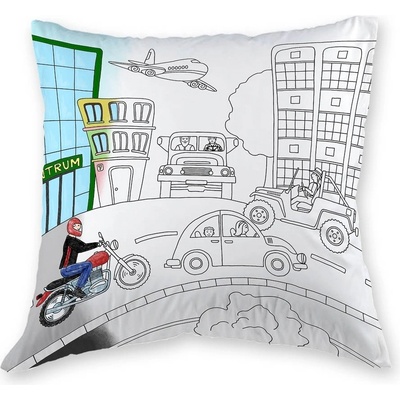 Veba polštář Gola satén Ulice voskovky Y 40x40