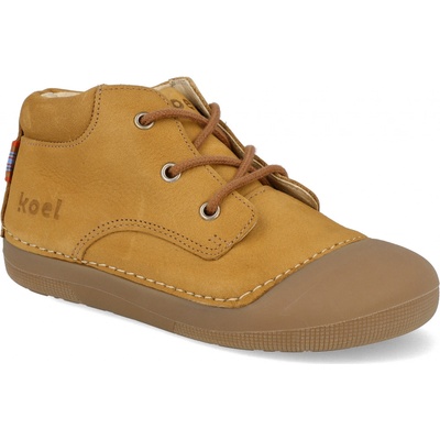 Koel Barefoot dětské kotníkové boty Avery Leather Cognac hnědé