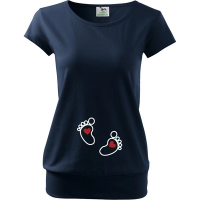 Bezvatriko tričko s potiskem pro budoucí maminky nožičky modrá – Zboží Mobilmania