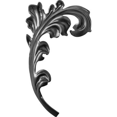 PSG Ozdobný list pre kovaný plot, bránu, zábradlie a mreže 51.126, 230x135 x 2 mm, pravý