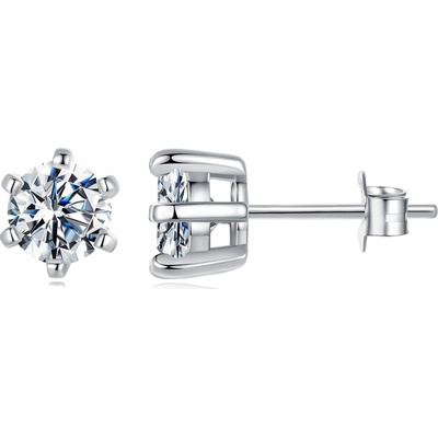 Olivie Strieborné náušnice 6,5mm MOISSANITE 9983
