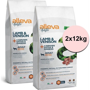 Alleva Holistic Adult Medium / Maxi Lamb and Venison 2 x 12 kg