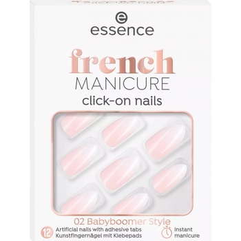 Essence French Click & Go umělé nehty 02 Babyboomer Style 12 ks