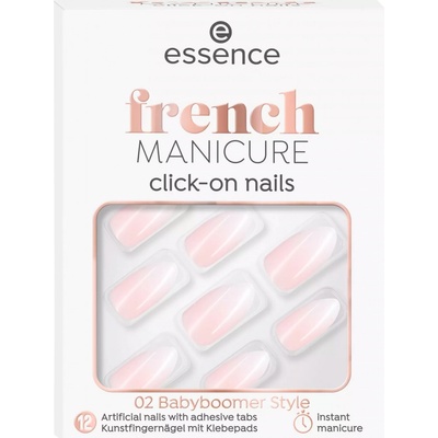 Essence French Click & Go umělé nehty 02 Babyboomer Style 12 ks – Zboží Dáma