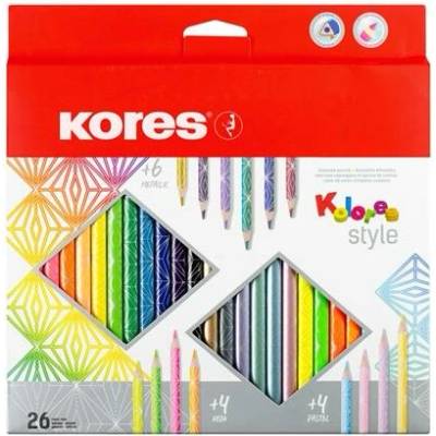 Kores Kolores Style sada barevných tužek trojúhelníkové 26 různých barev 93320