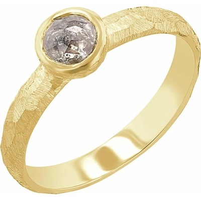 Eppi Tepaný prsten se salt and pepper diamantem v routovém brusu Seraphine R45585