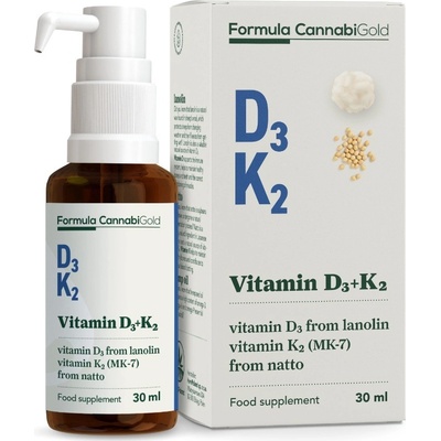 CannabiGold Vitamín D3 + K2 Konopný bylinný extrakt 30 ml