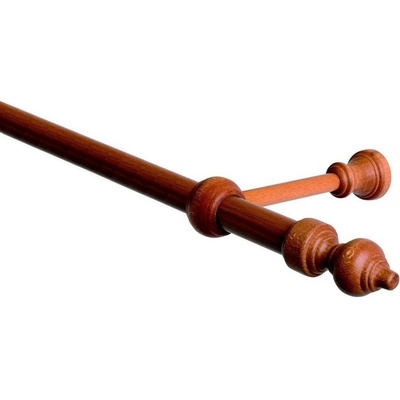 OK-GarnýžeCZ Garnýž jednořadá 28mm třešeň 150 cm do stěny / na tunýlek - bez kroužků